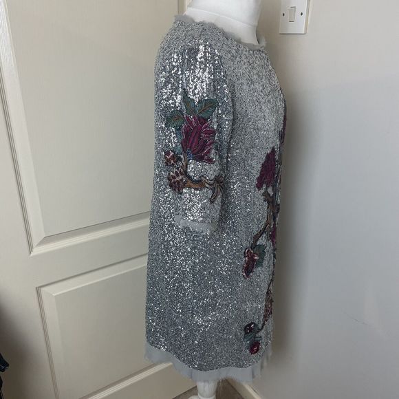 RARE ASO Alexis in Schitt’s Creek Zara Sequin Size Medium Embroidered Dress TV - Picture 10 of 16